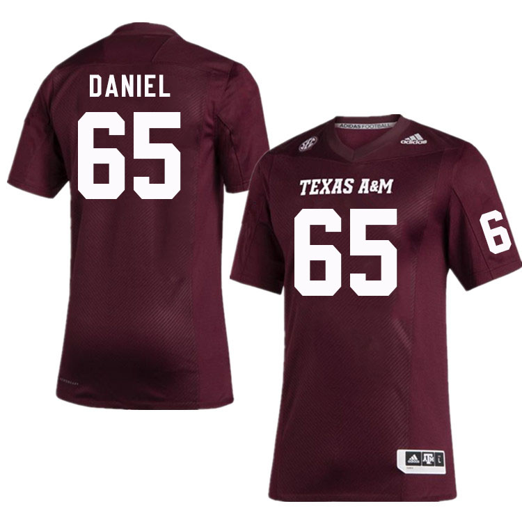 Men #65 Rashad Daniel Texas A&M Aggies College Football Jerseys Stitched Sale-Maroon - Click Image to Close